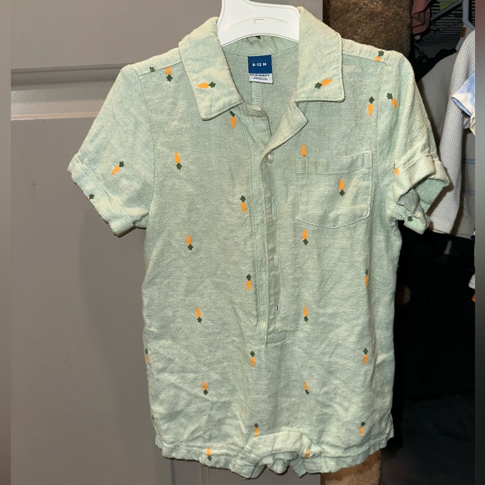 Old Navy Mint Green Bodysuit with Orange Accents